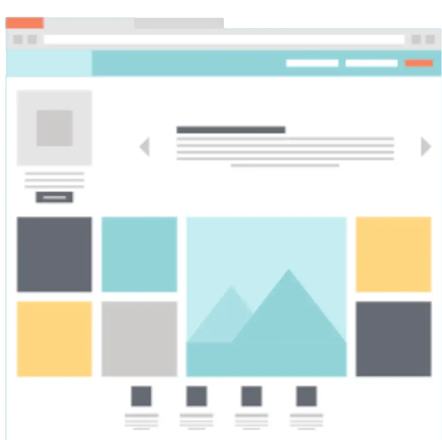 A wireframe diagram of a website portfolio page