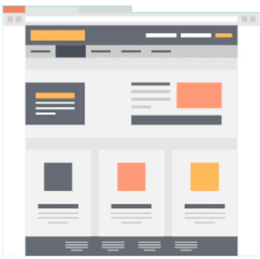 A wireframe diagram of a website services page